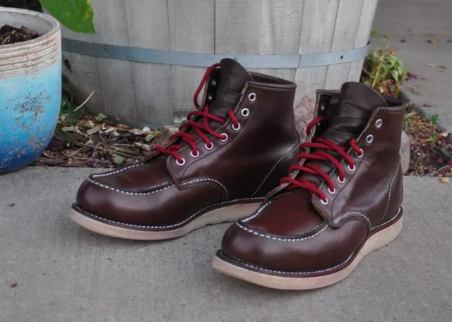 RED WING HERITAGE Moc Toe Boots 4525 9 D 9D Chocolate Brown Red Marble ...