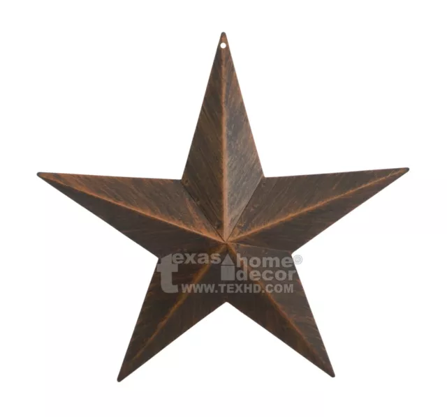 Metal Barn Star Rustic Brushed Copper Texas Tin Wall Decor Wall Mounted 11.5"