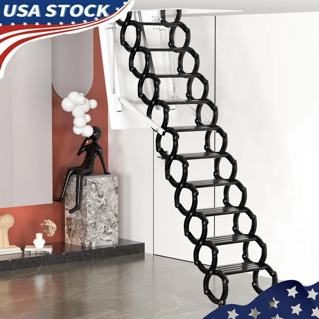 Electirc attic ladder Aluminum folding 12ft with remote for loft YU