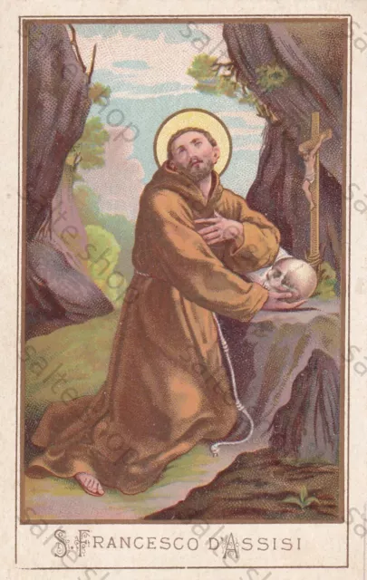 10-Santino Holy Card Antica S.francesco D'assisi Preghiera Dei Terziari