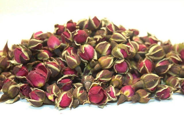 Brotes de rosa roja dorados secos para artesanías hágalo usted mismo jabón de té popurrí vela 5 g 1 kg