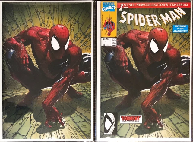 Spider-Man 1 Facsimile Clayton Crain Green Trade/Virgin Variant Set Both NM+ 