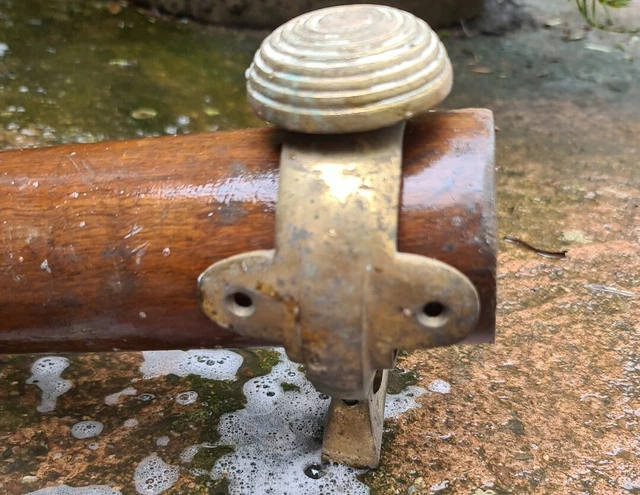 Antique brass curtain pole bracket 3" Diameter