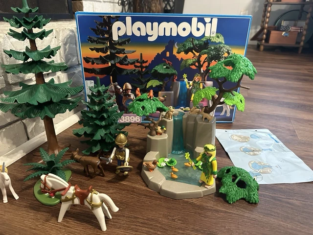 PLAYMOBIL 3896 CASCADA de Hadas Caballero Bosque Mágico 1997 Caja