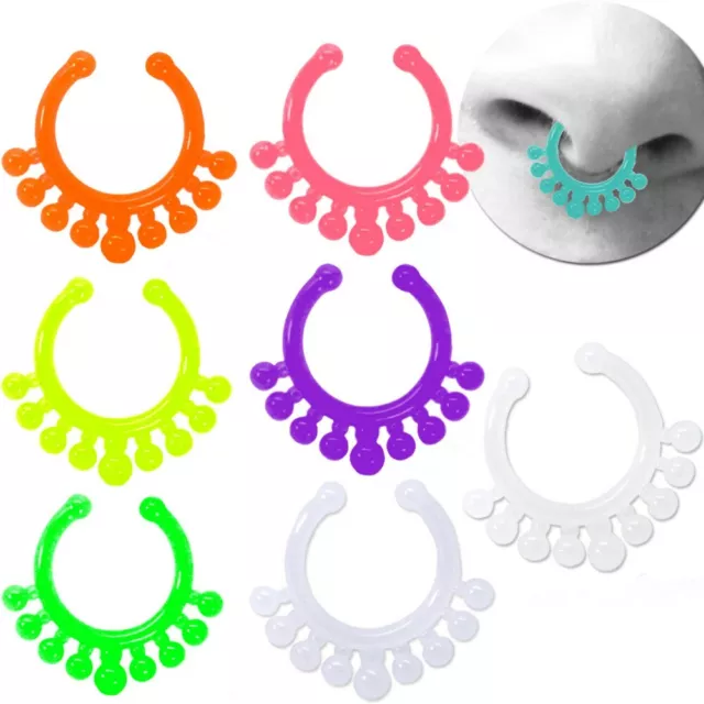 1 Finto Fake fakeplug Segmento septum piercing anello naso sopracciglio labbro