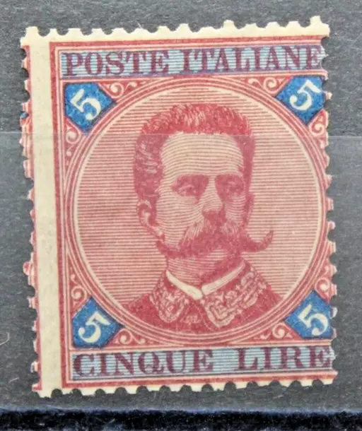 Italia Regno 1891/96 Effige Re Umberto I Nuovo Lire 5 Mnh** (C.y)