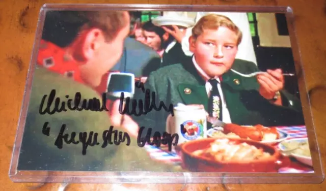 Michael Bollner as Augustus Gloop Willy Wonka & Chocolate Factory signed  photo