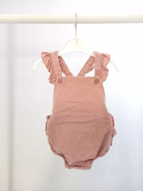 George Baby Girls 0-3 Months Pink Ruffle Romper Outfit Clothes Cute Sleeveless