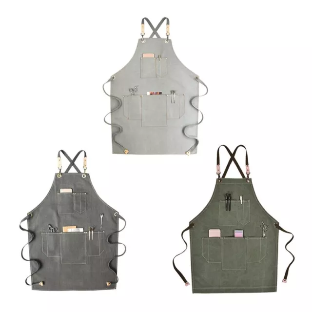 Multi-purpose Apron for w/Pockets Cotton for Back Canvas Workwear for Bari