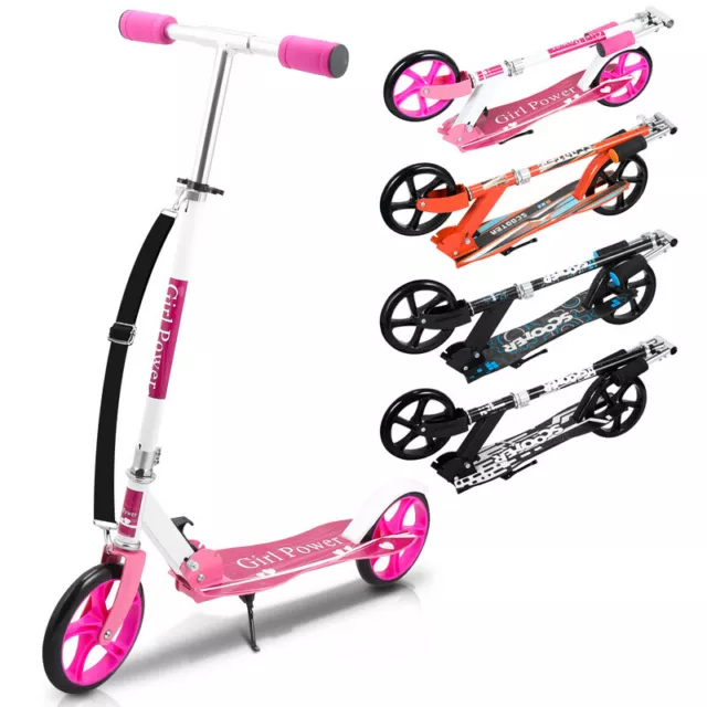 Kinderroller Alu Scooter Verstellbar Tragegurt Tretroller Cityroller Klappbar