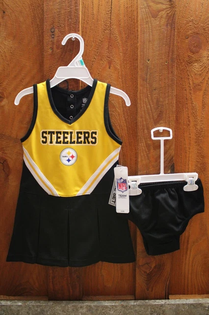 NFL Team Apparel Pittsburgh Steelers 3T Cheer Leader Outfit 2 piece - NWT