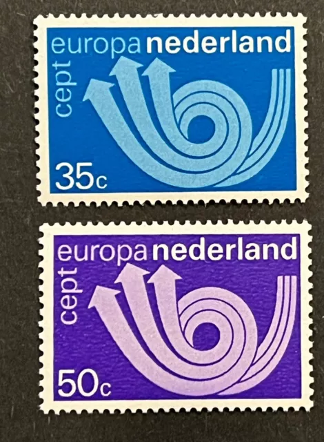 Travelstamps: 1973 Nederland Stamps Scott #504-505 Europa Sg1171-1172 MNH OG