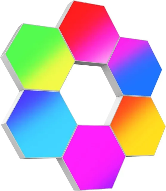 Hexagon LED Panels 10tlg Sechseck Gaming Wandleuchte Musik Sync Wandbeleuchtung