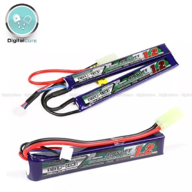 Turnigy nano-tech 1200mAh 2S 25-50C Lipo Battery AIRSOFT Mini Tamiya Cranestock