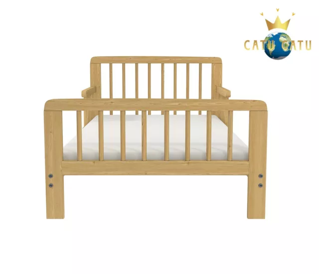 Toddler Bed And Mattress Natural Wooden Children's Bed Frame Support 140 x 70