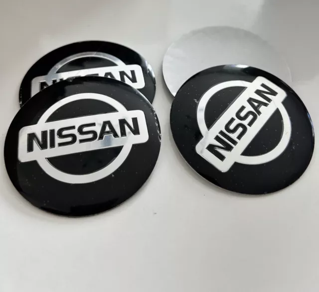 4 Coprimozzo Adesivi Nissan Da 60mm Cerchi In Lega Tappo Auto