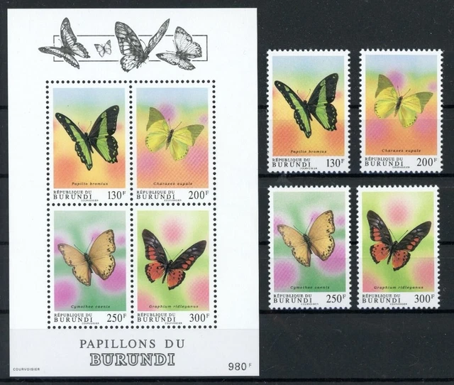 Burundi 1780-1783, Block 134 postfrisch Schmetterling #JT841