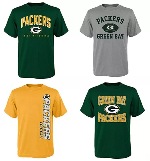 Green Bay Packers NFL Youth Boys Pick Color Short Sleeve Team T-Shirts: S-XL