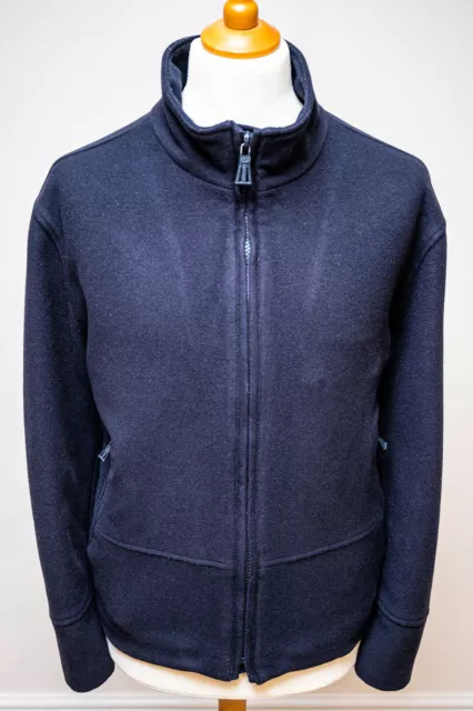 Henri Lloyd Bomber Jacket Padded Classic Wool Fleece Mens Navy Blue - Size Large