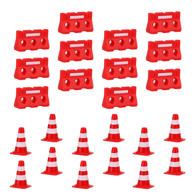 Segnaletica stradale giocattolo barricata lavoro plastica miniatura coni stradali segnali di avvertimento