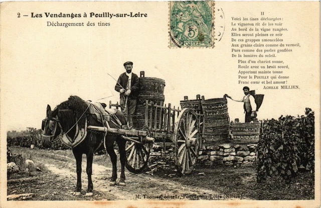 CPA AK Les Vendanges POUILLY-sur-LOIRE Unloading of Tins (860602)