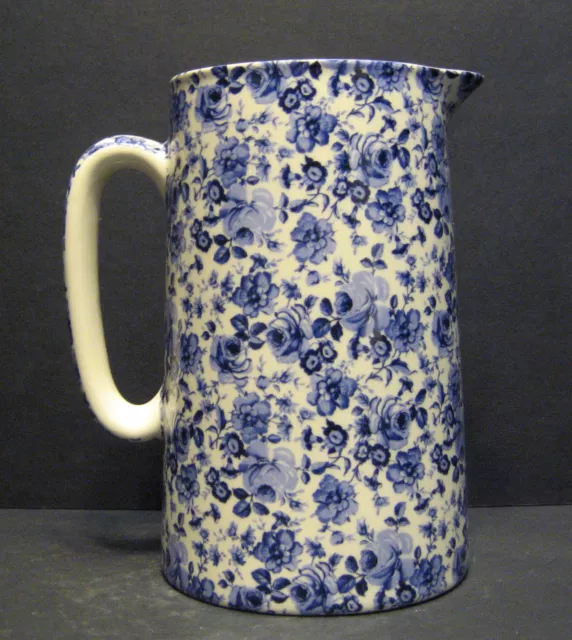 Heron Cross Pottery Small Blue Flower Chintz English 2 Pint Milk Jug 3