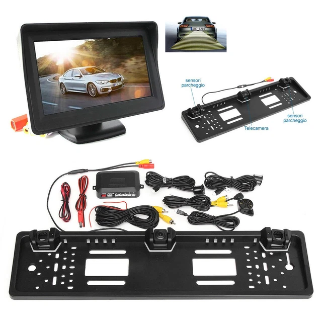 Kit Parcheggio Auto: Monitor 4.3" Da Specchietto + Telecamera Retro Con Sensori, Guida Linee - Foto 5