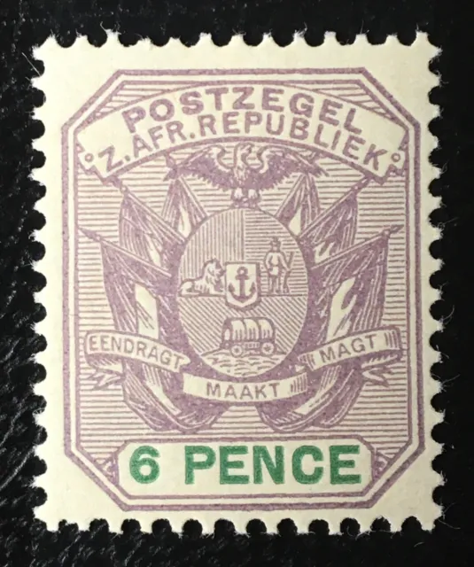 South Africa / Transvaal 1896, Lilac / Green, 6 d, SG 222, Mi 54, MNH