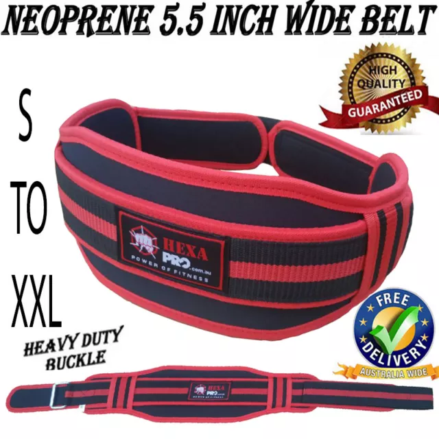 Weight Lifting Neoprene Wide Double Back Support Belt GYM BODYBUILDING BAR STRAP