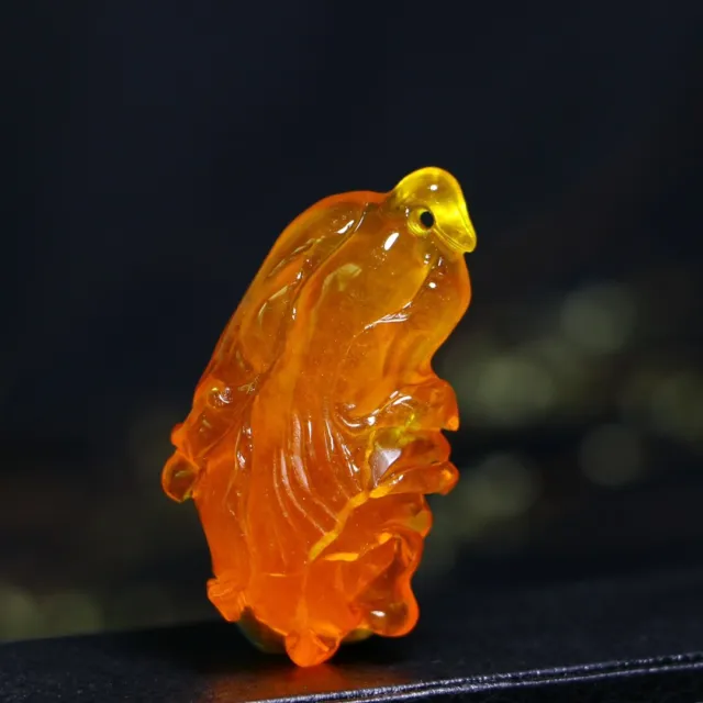 Perfect High Ice Orange Jade Precision Hand Carved Chinese Cabbage Pendant m215