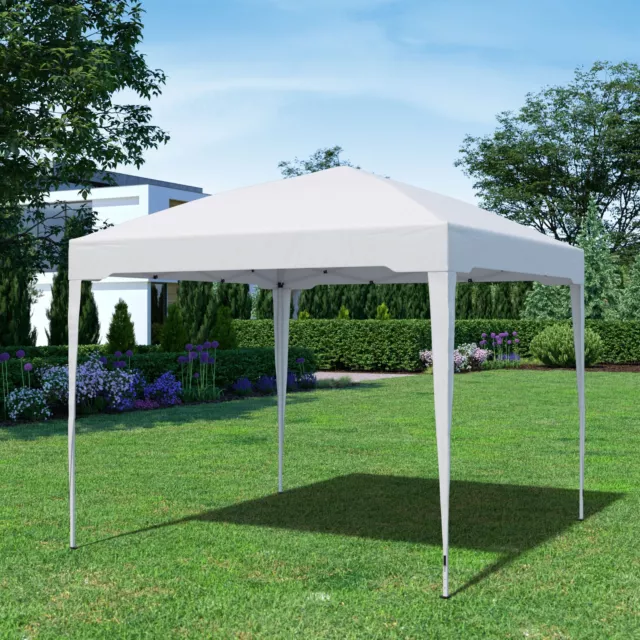 Pabellón Plegable Carpa Fiesta Jardín 3x3m cenador Impermeable Blanco premium 2