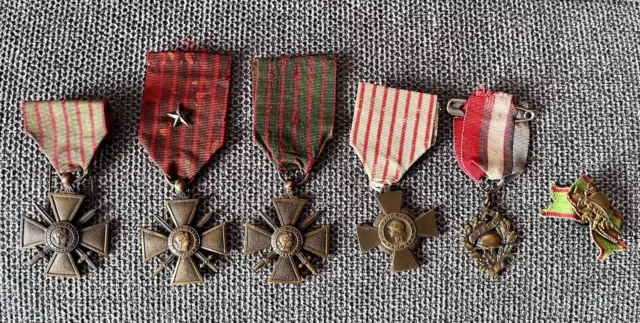 Médaille croix de guerre 1914 1916 1917 1918 Verdun citation insigne poilu