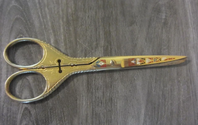 その他 Made in Toledo Spain VINTAGE TOLEDO DAMASCENE Scissors Gold-tone Finish Hand