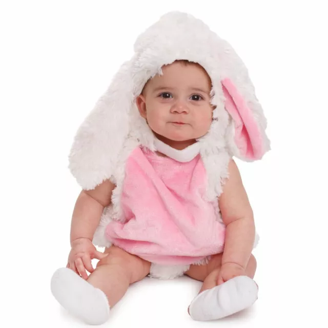 Dress up America Baby Plush Bunny Pink and white Cozy Rabbit Costume for Infants