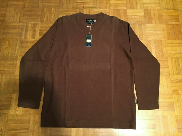 All-Glow Maglia Felpa Cotone Pullover Uomo Manica Lunga Cotone Marrone Tg.xs