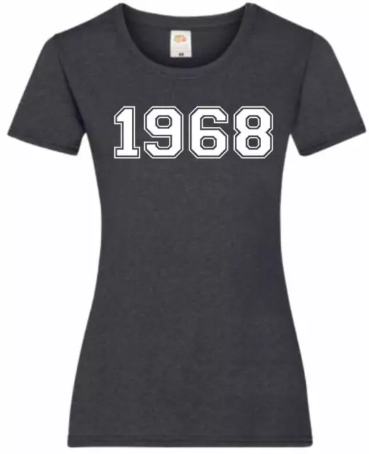 56th Birthday Gift Present Varsity College Year 1968 Womens Heather T-Shirt Tee