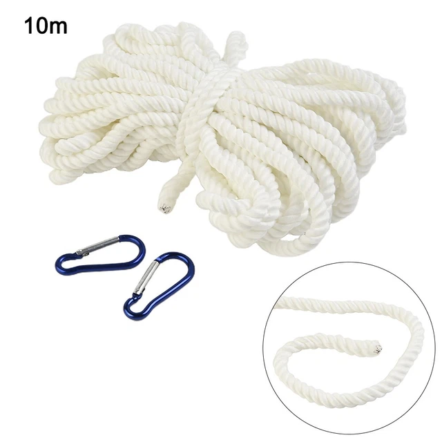 10m Rope Nylon Braided Cord Fire Aluminium Snaps Flagpole Halyard