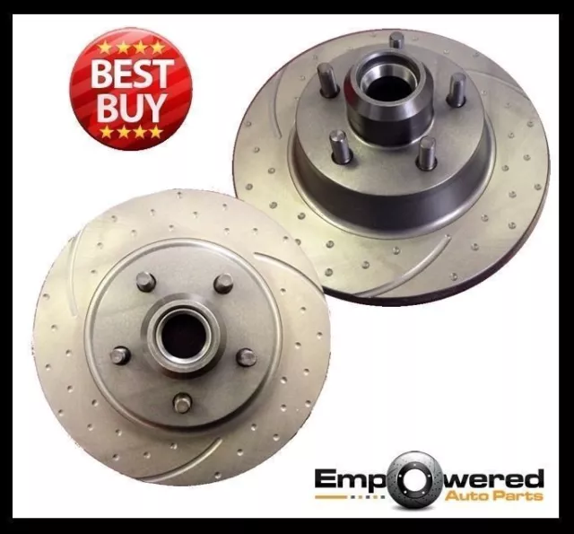 Dimpled & Slotted Front Disc Brake Rotors For Holden Commodore Vp V6 Non Abs Rda