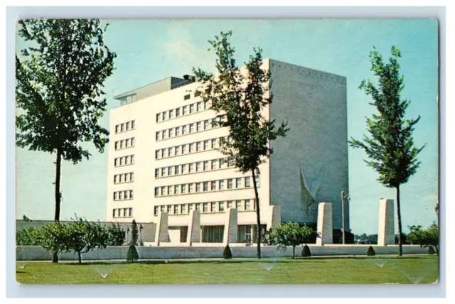 Vintage The Veterens Memorial Building Detroit Mich. Postcard F93S