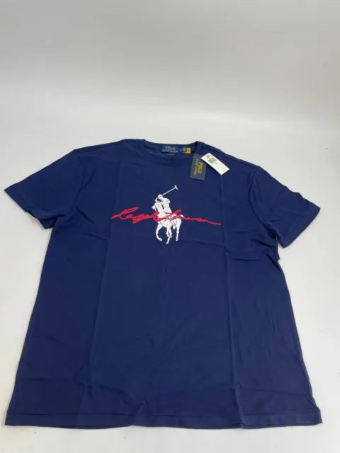Polo Ralph Lauren Classic Fit Short Sleeve Big Pony Logo T-Shirt, Navy, Sz M