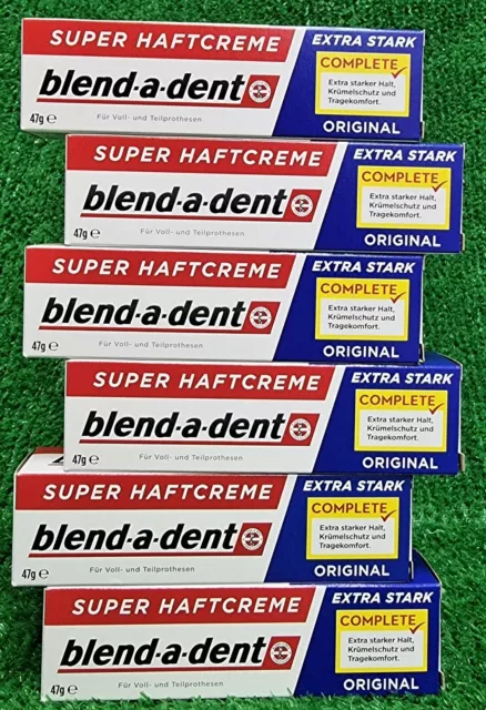 (100€/kg) 6x Blend a dent Super Haftcreme Orignal EXTRA STARK 47g Versand 0€!!