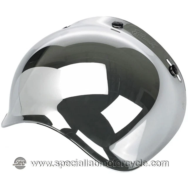 Visiera Casco Jet Biltwell Original Bubble Shield Chrome Mirror Cafe Racer