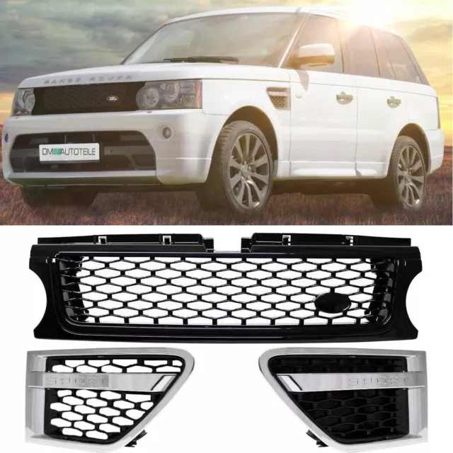 Range Rover Sport FACELIFT L320 Grill Kühlergrill Schwarz +Kotflügelgitter 10-13