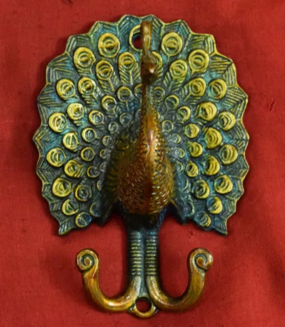 Brass Peacock Hook Handmade Antique Bird Design Home Wall Decorative Hanger VR16