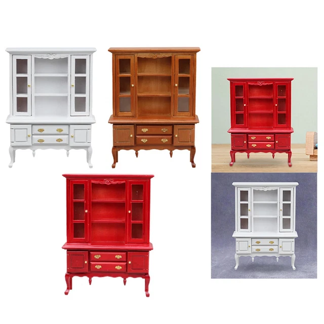 Jopwkuin Armoire Miniature Pour Maison De Poupée, Excellente Combin Parfaite Armoire A Double Porte Echelle 1 12 Pour Amz B0