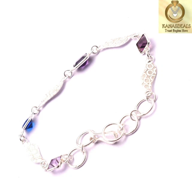 Blue Glass Plated Bracelet Stupendous Jewellery 4 GM Value-Priced @1.99-71280