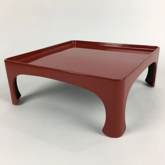 Japanese Wooden Legged Tray Lacquered Table Vtg Ozen Red Nurimono UR742