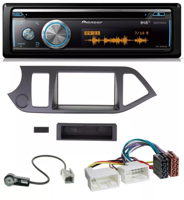 Radio de coche Pioneer MP3 DAB USB CD Bluetooth para Kia Picanto a partir de 2011 sin arranque