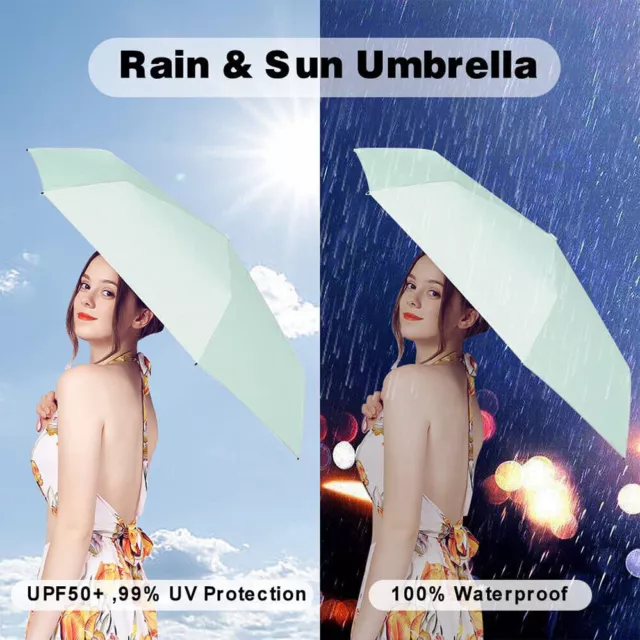 Mini Windproof Umbrella Light Pocket Ultra Anti-UV Sun/Rain 6-Folding Parasol 2