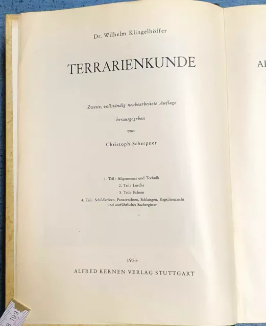 1955 Terrarium science parties 1 - 4 en un seul volume Klingelhöffer...